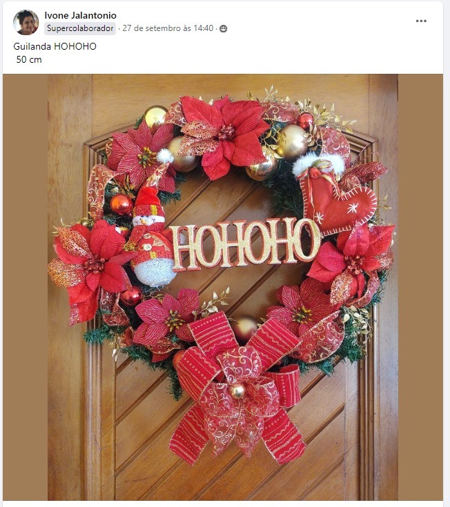 Criação de aluna do curso Natal Encantado: peça de decoração natalina feita à mão.
