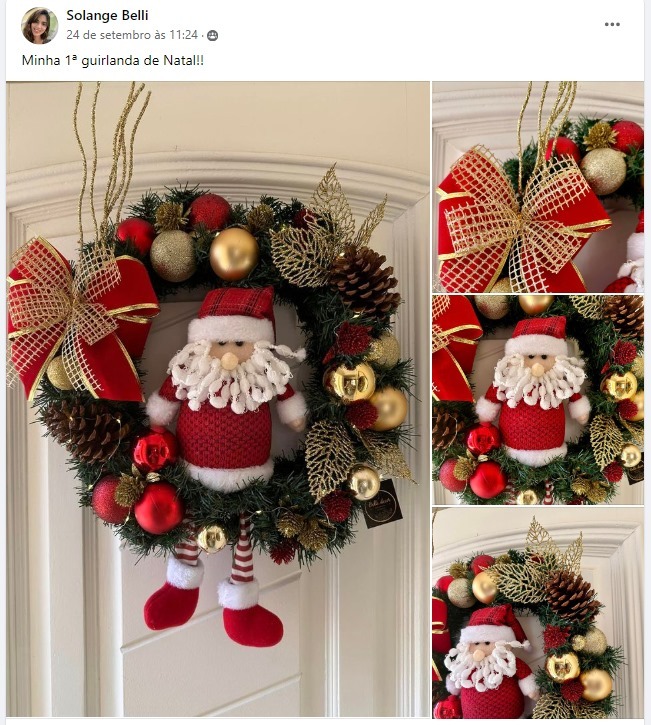 Criação de aluna do curso Natal Encantado: decoração natalina montada em casa.