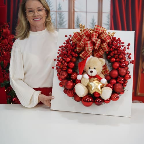 Peça de decoração natalina autoral criada pela Rose.